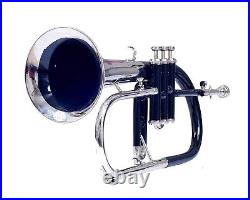 Professional FLUGEL HORN 3V BLACK+NICKEL Expert Choice with Hard Case MOUTHPIECE