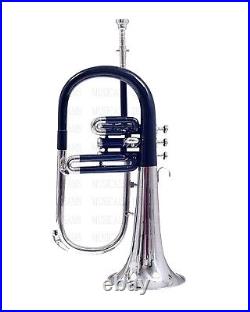 Professional FLUGEL HORN 3V BLACK+NICKEL Expert Choice with Hard Case Mouthpice