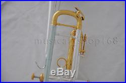Professional Germany brass silver plated Bb Trumpet Horn Monel Valve with case