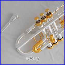Professional Heavy C Keys Trumpet Silver/Gold Plated Horn Monel Valves With Case