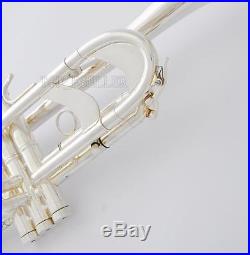 Professional Heavy Detachable Bell Trumpet Silver horn Monel Valve New With Case