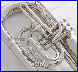 Professional JINBAO Bb Marching Euphonium Horn Silver Nickel Finish With Case