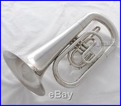 Professional JINBAO Bb Marching Euphonium Horn Silver Nickel Finish With Case