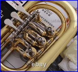 Professional JINBAO Gold Rotary Valve Bb Cornet Horn Cupronickel Pipe With case