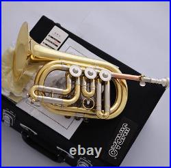 Professional JINBAO Gold Rotary Valve Bb Cornet Horn Cupronickel Pipe With case