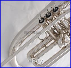 Professional JINBAO Silver Nickel Marching Mellophone F Key Horn with case