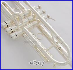 Professional JINYIN Heavy Silver Trumpet Horn Monel Valve With 2 Mouthpiece Case