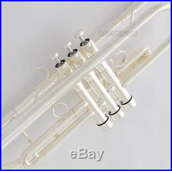 Professional JINYIN Heavy Silver Trumpet Horn Monel Valve With 2 Mouthpiece Case