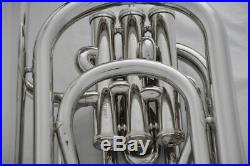 Professional JinBao silver nickel Bb Baritone Piston horn with case mouthpiece