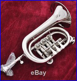 Professional Jinbao new silver rotary valve cornet horn Bb key with case