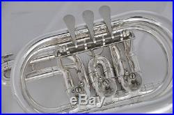 Professional Jinbao new silver rotary valve cornet horn Bb key with case