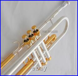 Professional New Silver Gold Plated Trumpet Bb Horn Monel valves With Case