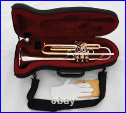 Professional New Silver Gold Plated Trumpet Bb Horn Monel valves With Case