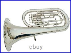 Professional New Silver Nickel Bb Flat Euphonium horn 4 Valves With Case