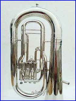 Professional New Silver Nickel Bb Flat Euphonium horn 4 Valves With Case