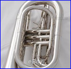 Professional Newest Marching Baritone Siver nickel Horn with Case