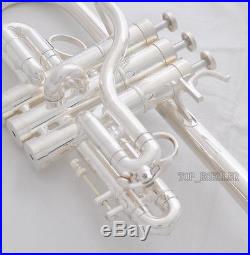 Professional QUALITY Silver Eb/D Trumpet horn 3 Monel Valves Brand new With Case