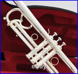 Professional Reverse Leadpipe Trumpet horn Silver Plated with Case