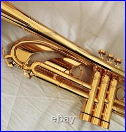 Professional Shiniest Gold Plated Trumpet Heavy Horn Monel Valve with Case