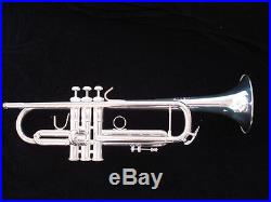 Professional Silver Bb Reversed Leadpipe Trumpet Horn 4-7/8 bell with case