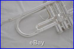 Professional Silver Bb Reversed Leadpipe Trumpet Horn 4-7/8 bell with case