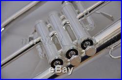Professional Silver Flugel horn Monel Valves Bb Flugelhorn with Trigger + case