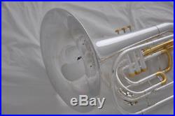 Professional Silver Gold plate Bb Marching French Horn with Case