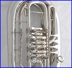 Professional Silver Nickel 4 Rotary Valves Euphonium Bb Key New horn With Case
