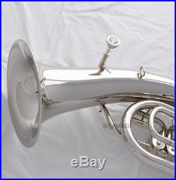 Professional Silver Nickel 4 Rotary Valves Euphonium Bb Key New horn With Case