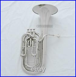 Professional Silver Nickel Compensating Baritone new Horn Bb keys With Case