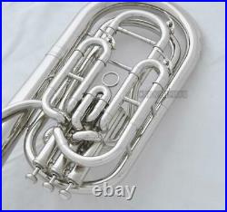 Professional Silver Nickel Compensating Baritone new Horn Bb keys With Case