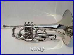 Professional Silver Nickel Marching Mellophone F Tone Horn With Case