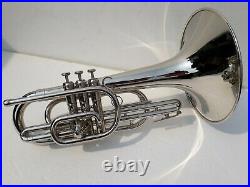 Professional Silver Nickel Marching Mellophone F Tone Horn With Case