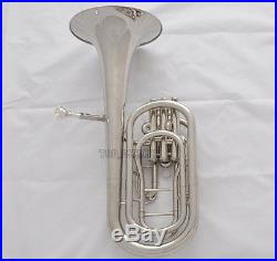 Professional Silver Nickel Plated Compensating Baritone horn Bb keys With Case
