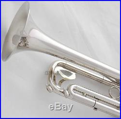 Professional Silver Nickel Trumpet B-Flat Horn Monel Valves Brand New With Case