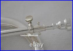 Professional Silver Plate Bb Flugelhorn 6.06'' Flugel Horn with Trigger NEW