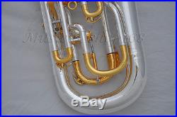 Professional Silver Plated Bb Compensating system Euphonium horn with case