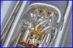 Professional Silver Plated Bb Compensating system Euphonium horn with case
