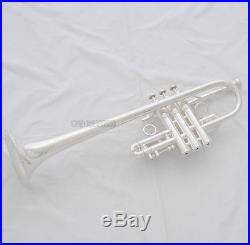 Professional Silver Plated Eb/D Trumpet Horn 3 Monel Valves With Case Free Ship