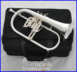 Professional Silver Plated Flugelhorn Monel Valves New Water key Horn With Case