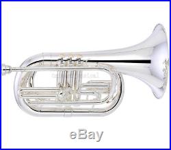 Professional Silver Plated Marching Euphonium Horn Bb Key 10'' Bell With Case