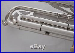 Professional Silver nickel Gold Trumpet Bb Key Monel horn with case