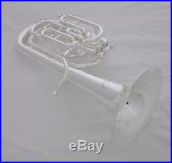 Professional Silver plated Bb Baritone Piston horn Rose brass leadpipe with case