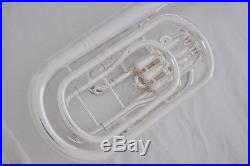 Professional Silver plated Bb Baritone Piston horn Rose brass leadpipe with case
