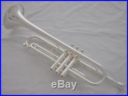 Professional Silver plated Bb Trumpet horn Monel Valve with mouthpiece Case