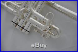 Professional Silver plated Eb/D Trumpet Horn Monel valves with NEW case