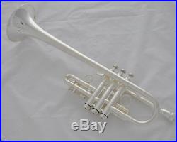 Professional Silver plated Eb/D Trumpet Horn Monel valves with NEW case