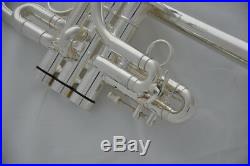 Professional Silver plated Eb/D key Trumpet horn Monel Valves with case
