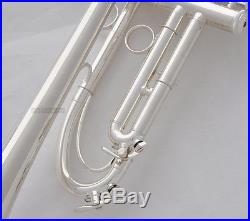 Professional Streamline Design Bb Trumpet Silver Plated B-Flat Horn With case