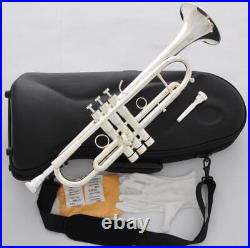 Professional WEIBSTER Heavy Silver Trumpet Horn Monel Valve With 2 Mouthpiece